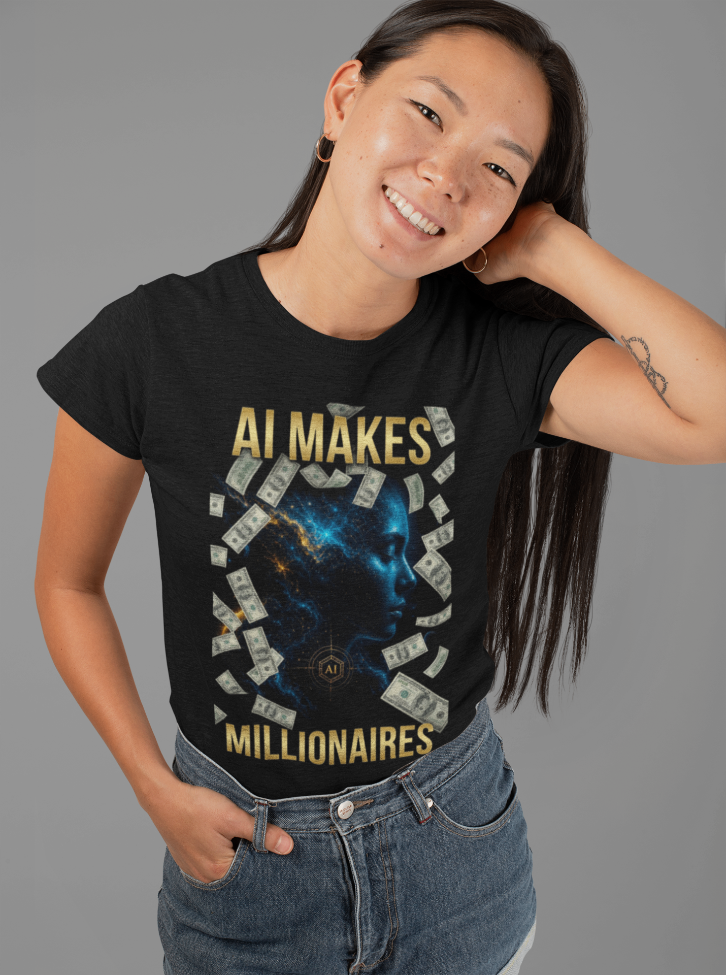 AI Makes Millionaires Tee — view 1