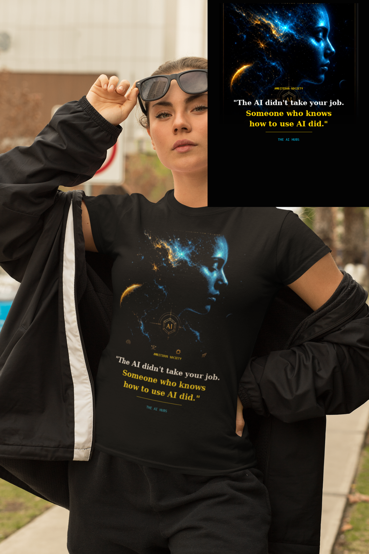 The AI Quote Tee — Black — view 3