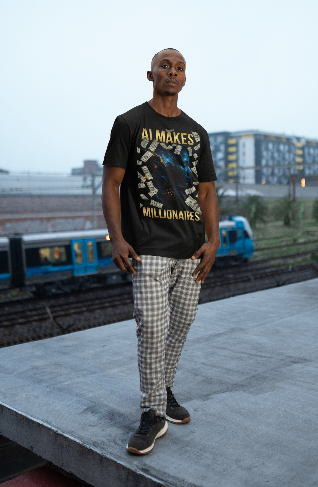 AI Makes Millionaires Tee — view 3