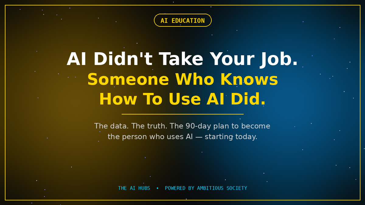 Person confidently using AI tools on a laptop in a modern workspace
